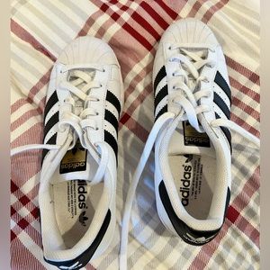Adidas Superstar Black and White Sneakers- worn once, too big for me.